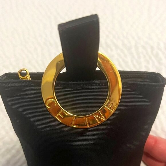 Authentic Celine Triumph Arc Pouch – Black with Gold Hardware, Exquisite Lux - Picture 4 of 15